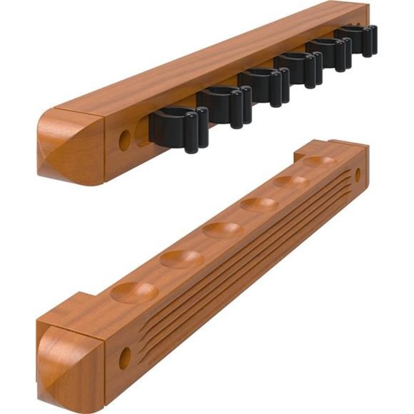 2-Piece Wall Mounted Hardwood Billiard/Pool Cue Rack, - Picture 1 of 6
